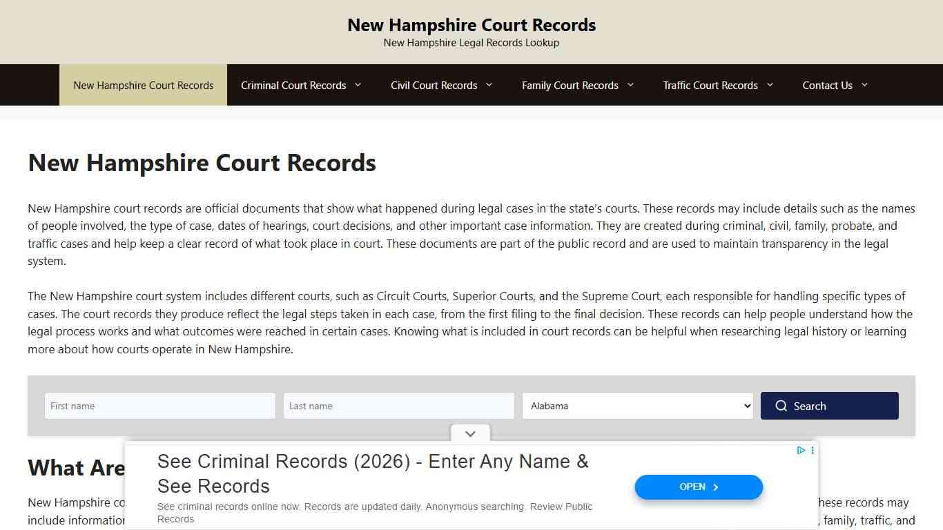 New Hampshire Court Records